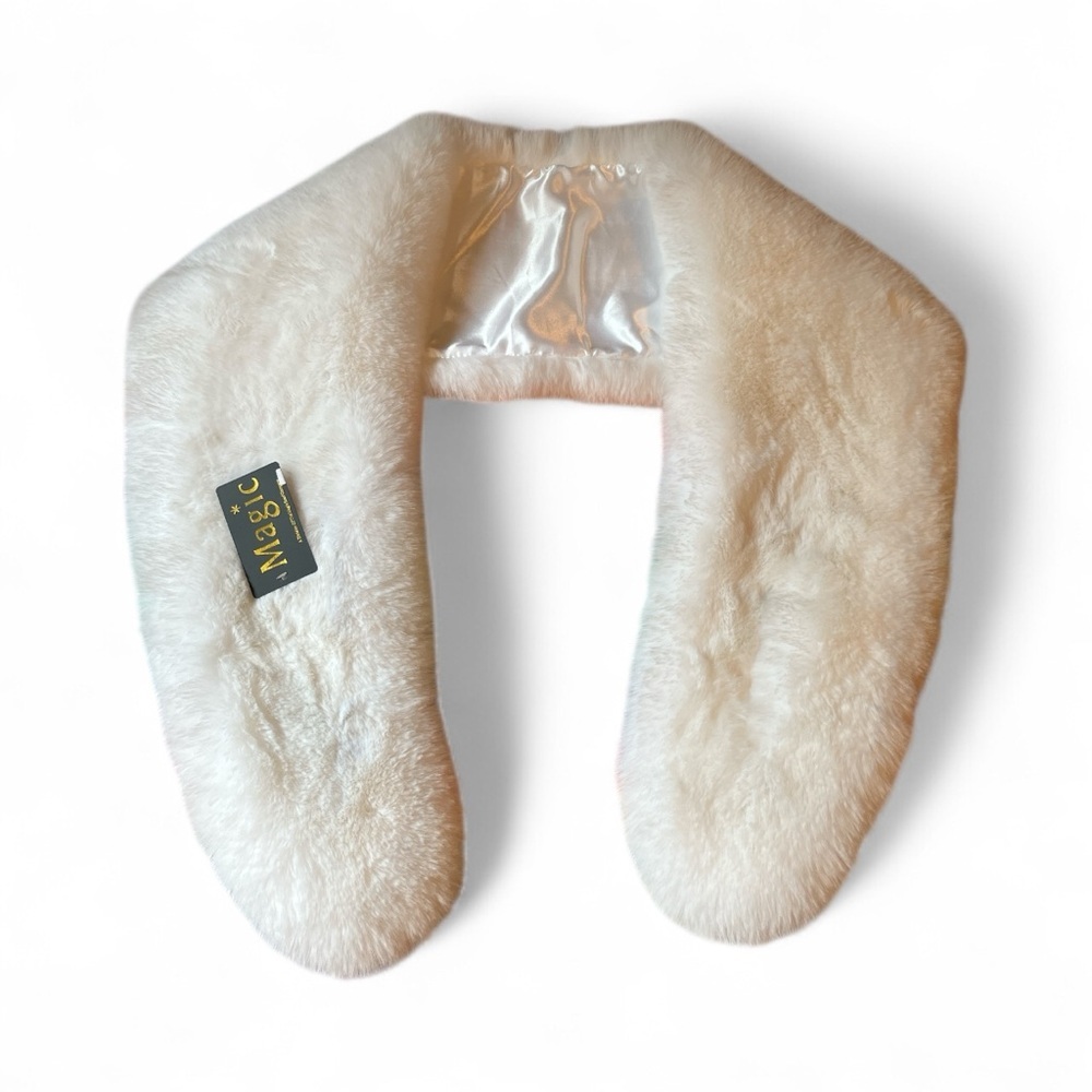 Magic Scarf Faux Rabbit Fur Stole Satin Lining NWT - Picture 6 of 9
